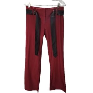 Heart Soul Womens/Juniors Dresspants/Slacks, Sequin Sash Belt, Deep Red, Size 11